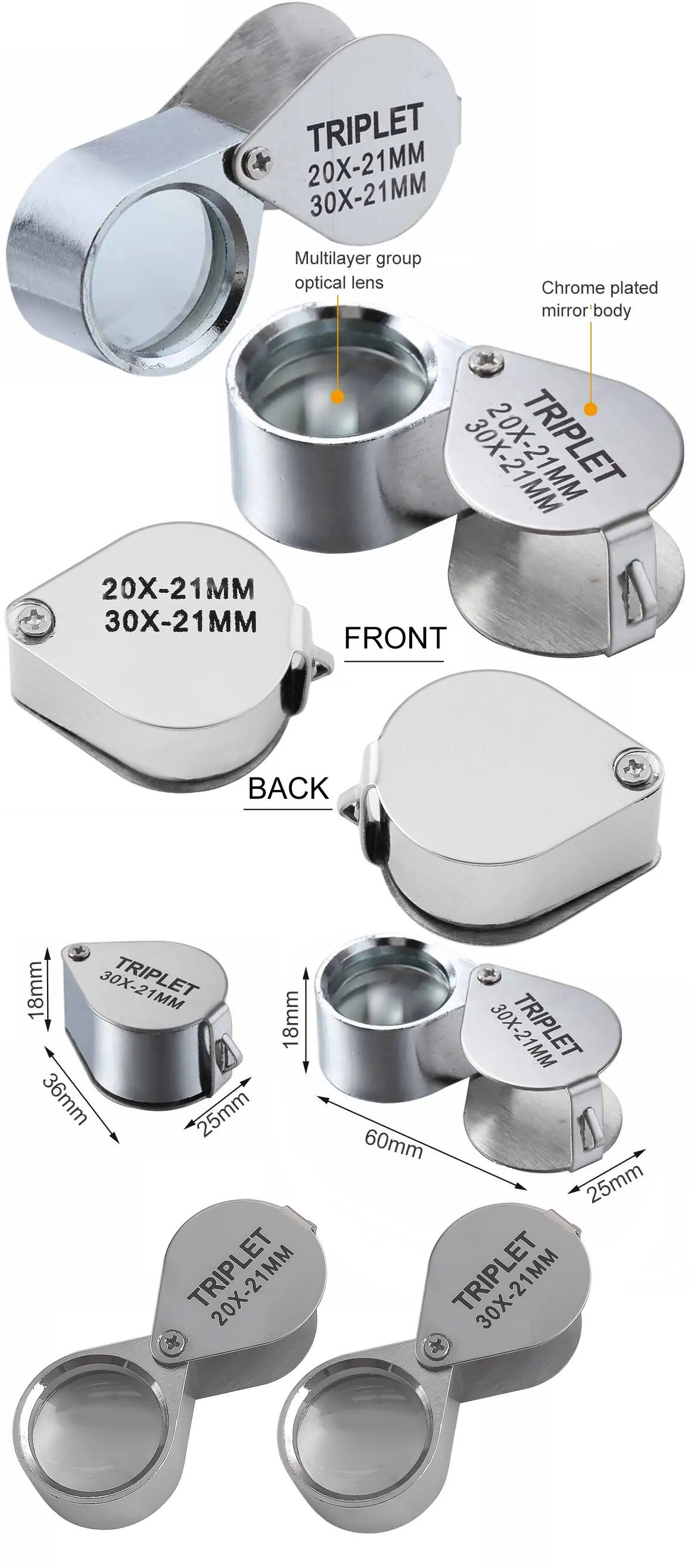 mini Lupa de mano 21mm